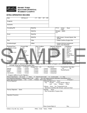 Intraoperative Record Form
