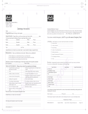 Discharge Instructions Form