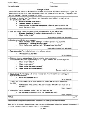 Concepts of Print Assessment