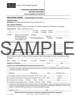 Physician Discharge Order