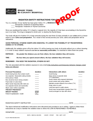 Radiation Safety Instructions for Iodine-131 Patients