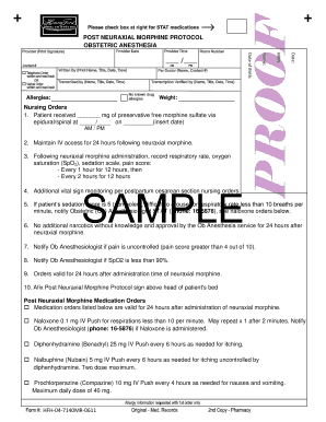 Post Neuraxial Morphine Protocol