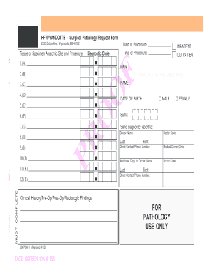 Surgical Pathology Request Form