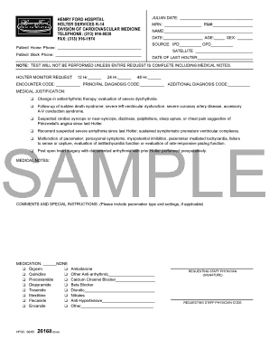 Henry Ford Hospital Holter Monitor Request Form