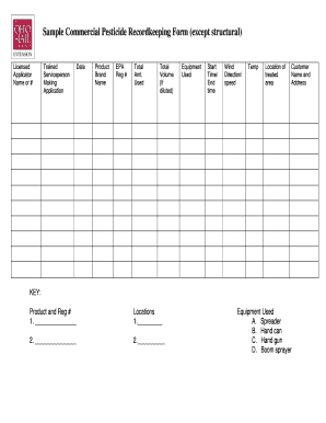 Commercial Pesticide Recordkeeping Form