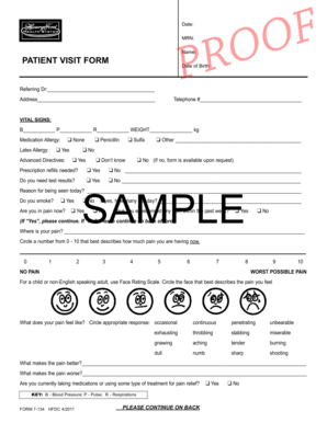 Patient Visit Form Proof