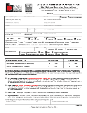 Utah Education Association Membership Application