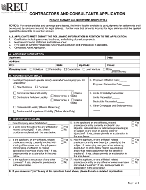 Contractors and Consultants Application