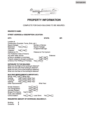 Property Insurance Application Form