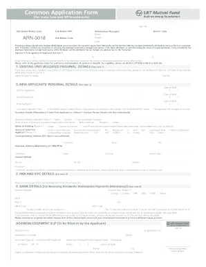 L&T Mutual Fund Investment Application Form