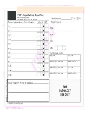 Surgical Pathology Request Form