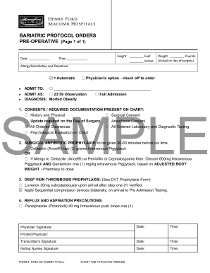 Height Feet Weight Pounds Actual on day of surgery - hfhs-formslibrary