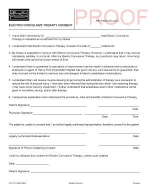 Electro Convulsive Therapy Consent Form