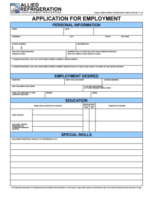 Employment Application Form
