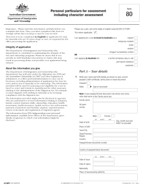Australia Visa Application Form 993i