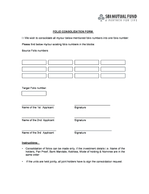 Folio Consolidation Form