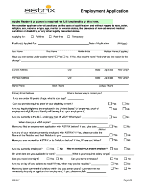 Employment Application Form