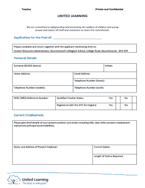 Teacher Application Form