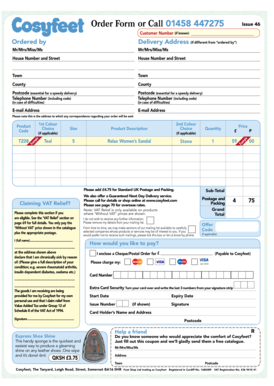 Cosyfeet Order Form