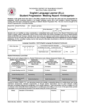 Florida ELL Student Progression Meeting Report