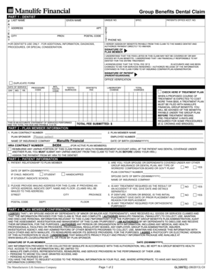 Group Benefits Dental Claim Form