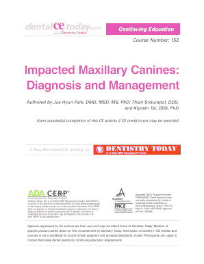 Impacted Maxillary Canines Diagnosis and Management