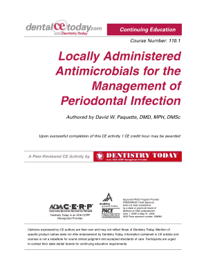 Course Number 1101 Locally Administered Antimicrobials