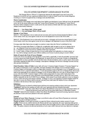 USA Scanner Equipment Loss Damage Waiver