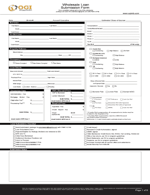 Wholesale Loan Submission Form