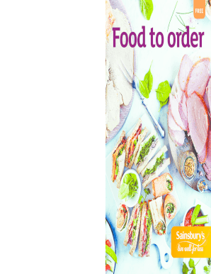 Sainsbury's Food Order Form