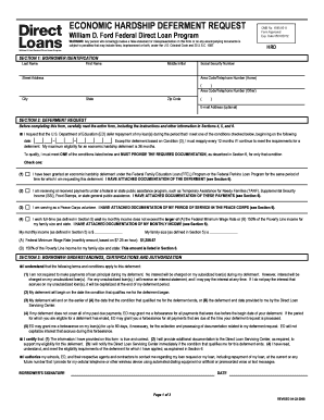 Economic Hardship Deferment Request Form