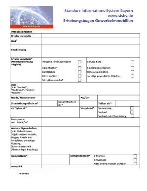 Erhebungsbogen Gewerbeimmobilien