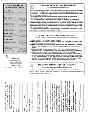 Minnesota Cold Weather Rule Utility Shutoff Protection