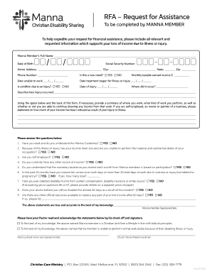 Request for Assistance Form