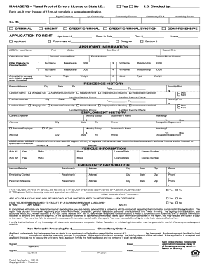 Rental Application Form