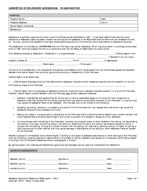 Asbestos Disclosure Addendum - Washington