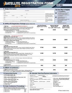 SATELLITE 2015 Conference Registration Form