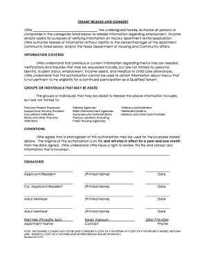 Tenant Release and Consent Form