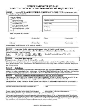 Authorization for Release of Protected Health Information