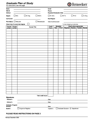 Graduate Plan of Study