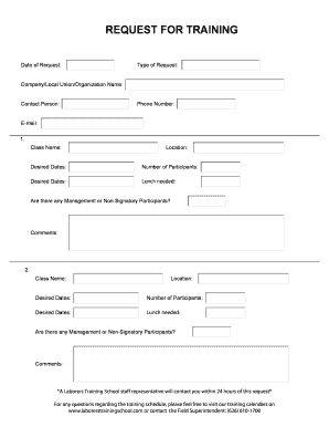 Request for Training