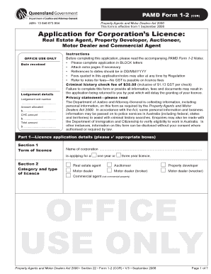 Queensland Corporation Licence Application