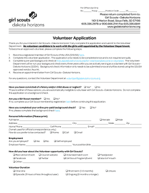 Girl Scouts Volunteer Application