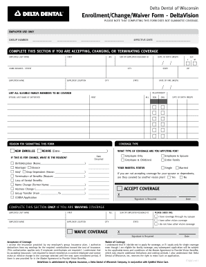 DeltaVision Enrollment Change Waiver Form