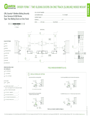 Order Form for Two Sliding Doors on One Track