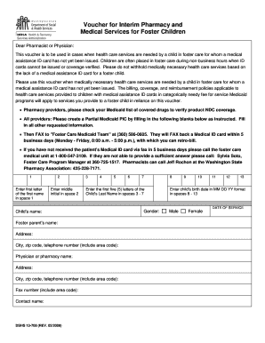 Voucher for Foster Child Medical Services