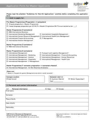 Master Application Form