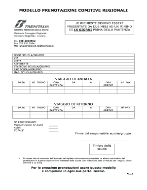 Modello Prenotazioni Comitive Regionali