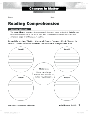 Changes in Matter Worksheet