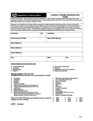 VA Clinical Trainee Registration Form